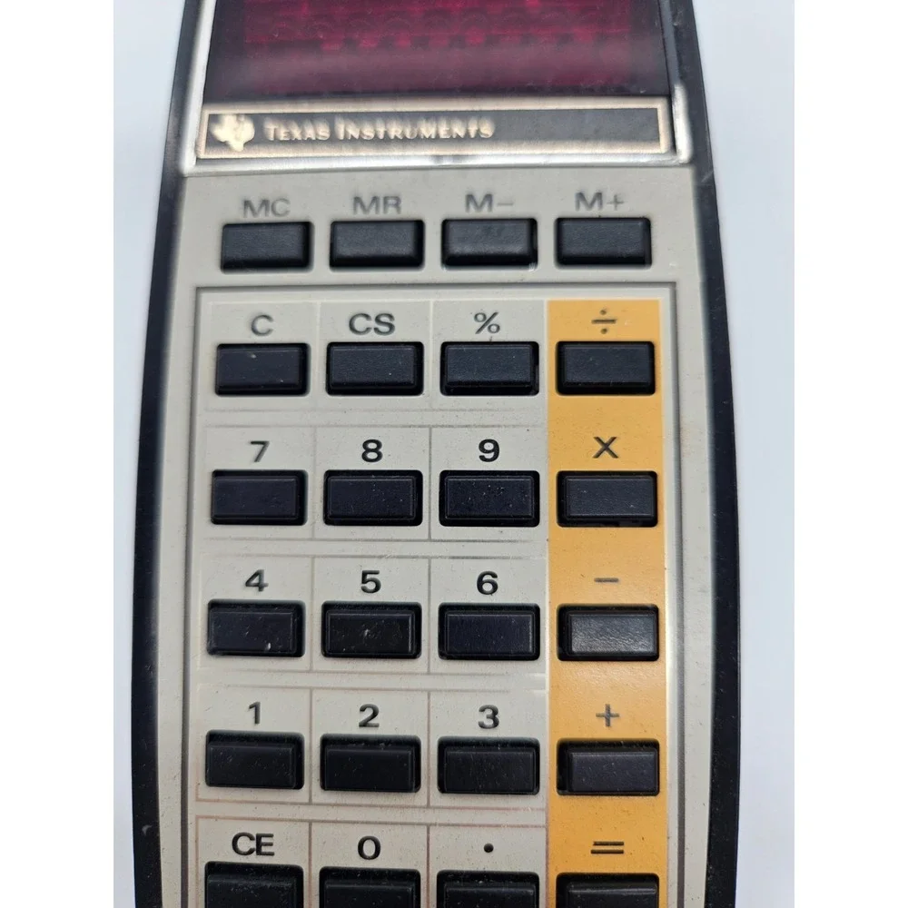 Texas Instruments TI-1250 Vintage Red LED Handheld Calculator USA 1970s UNTESTED